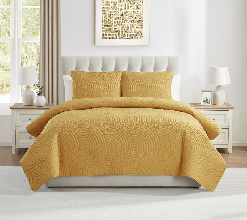 VCNY Home Sands 3pc Curved Textured Quilt Set, Full/ Queen — View 12