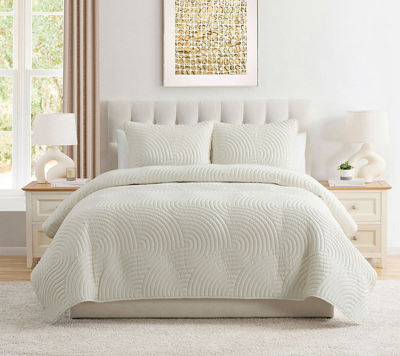 VCNY Home Sands 3pc Curved Textured Quilt Set, Full/ Queen — View 13