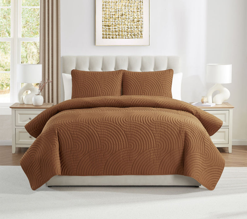 VCNY Home Sands 3pc Curved Textured Quilt Set, Full/ Queen — View 14