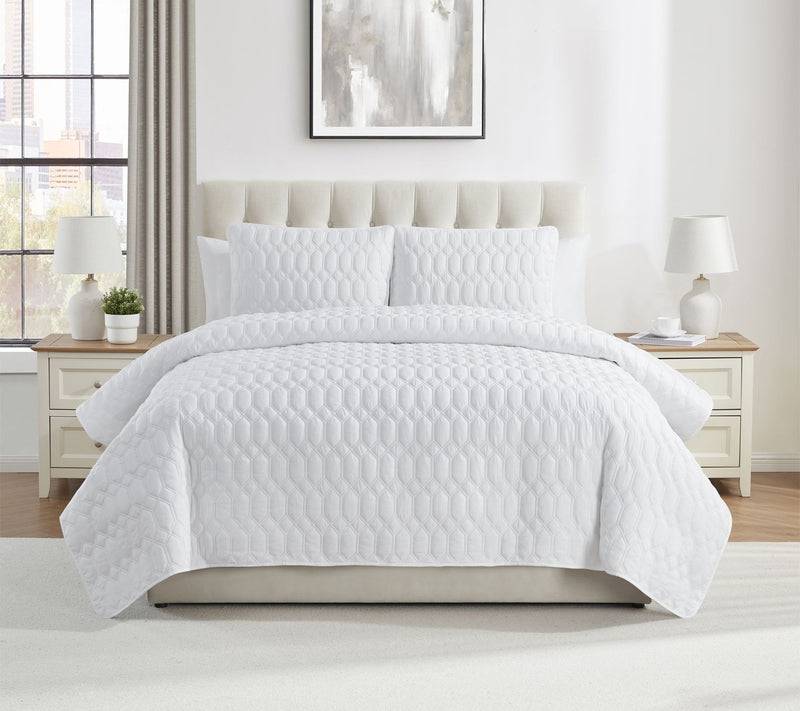 VCNY Home Diamond 3pc Textured Quilt Set, King — View 10