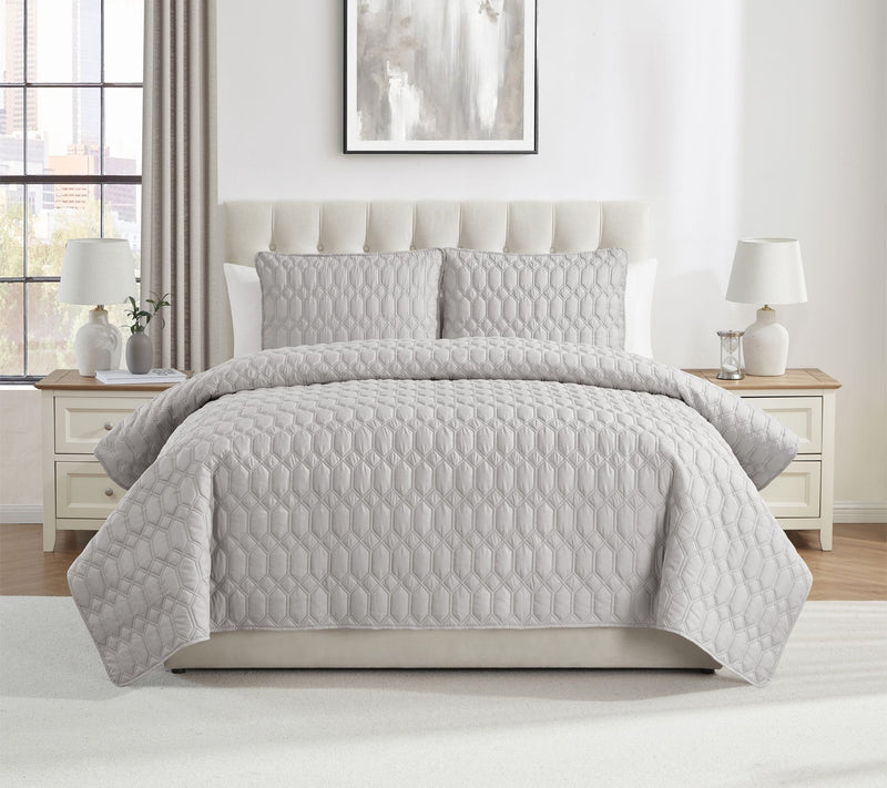 VCNY Home Diamond 3pc Textured Quilt Set, King — View 11