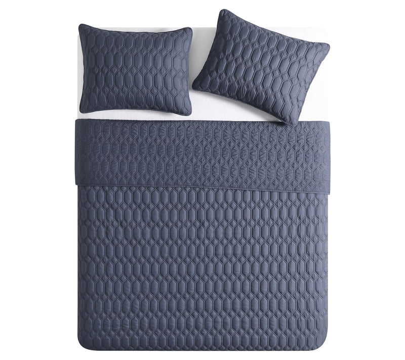 VCNY Home Diamond 3pc Textured Quilt Set, King — View 3
