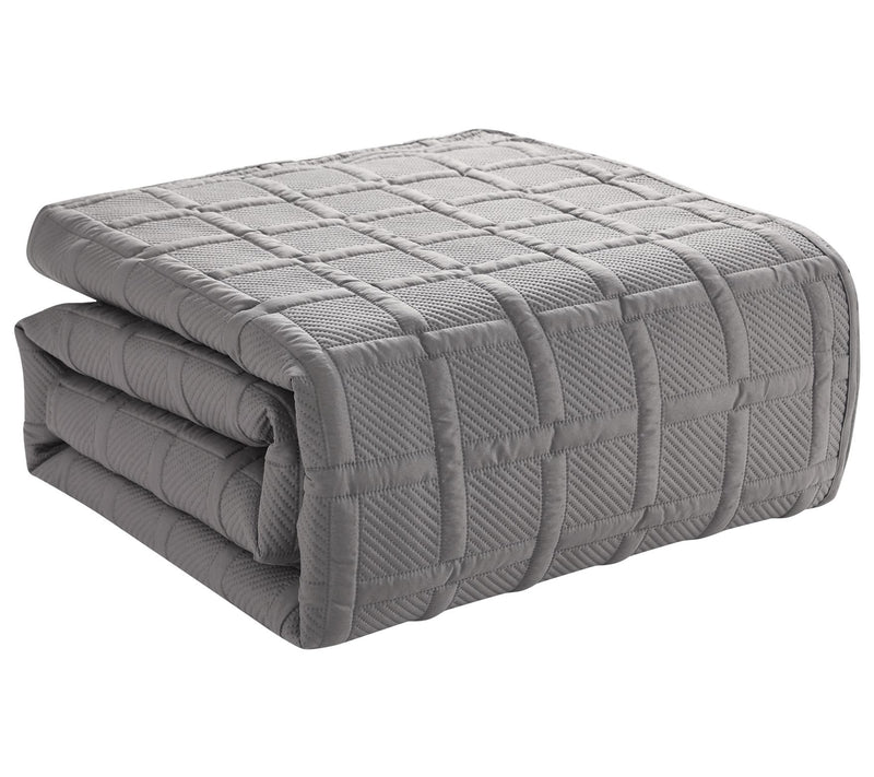 VCNY Home Solid 3pc Square Textured Quilt Set,ull/ Queen — View 8