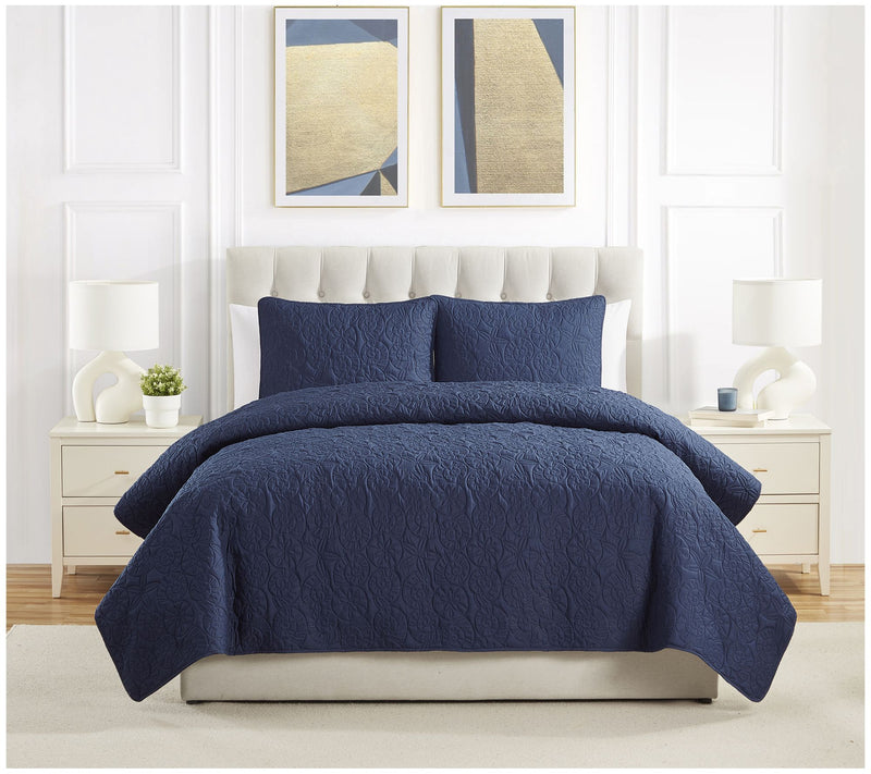 VCNY Home Seashell 3pc Solid Coastal Quilt Set,Full/ Queen — View 10