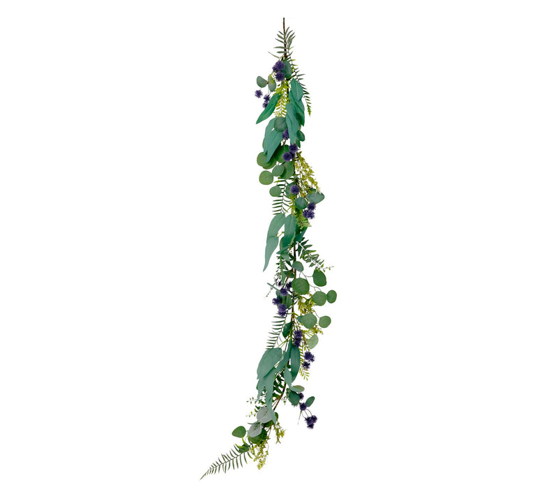 Puleo International 60" Eucalyptus Spring Garland Purple — View 3