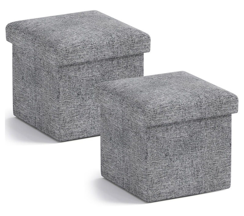 Ornavo Home 2 Pack Small Square Cube Storage Ottoman — View 3