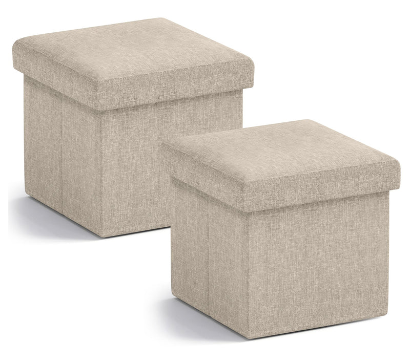 Ornavo Home 2 Pack Small Square Cube Storage Ottoman — View 15
