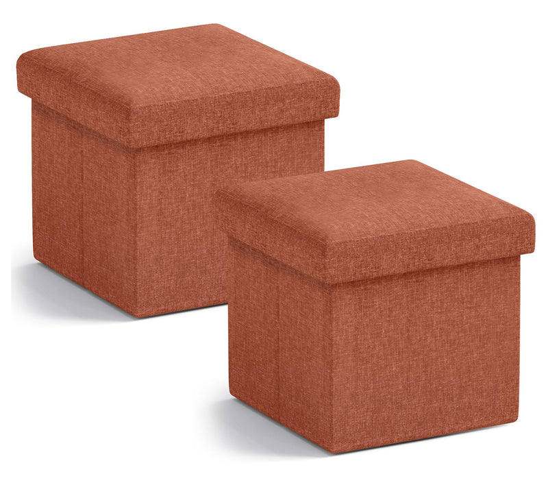 Ornavo Home 2 Pack Small Square Cube Storage Ottoman — View 18