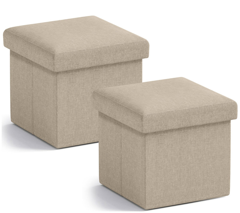 Ornavo Home 2 Pack Small Square Cube Storage Ottoman — View 2