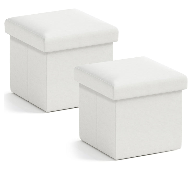 Ornavo Home 2 Pack Small Square Cube Storage Ottoman — View 19