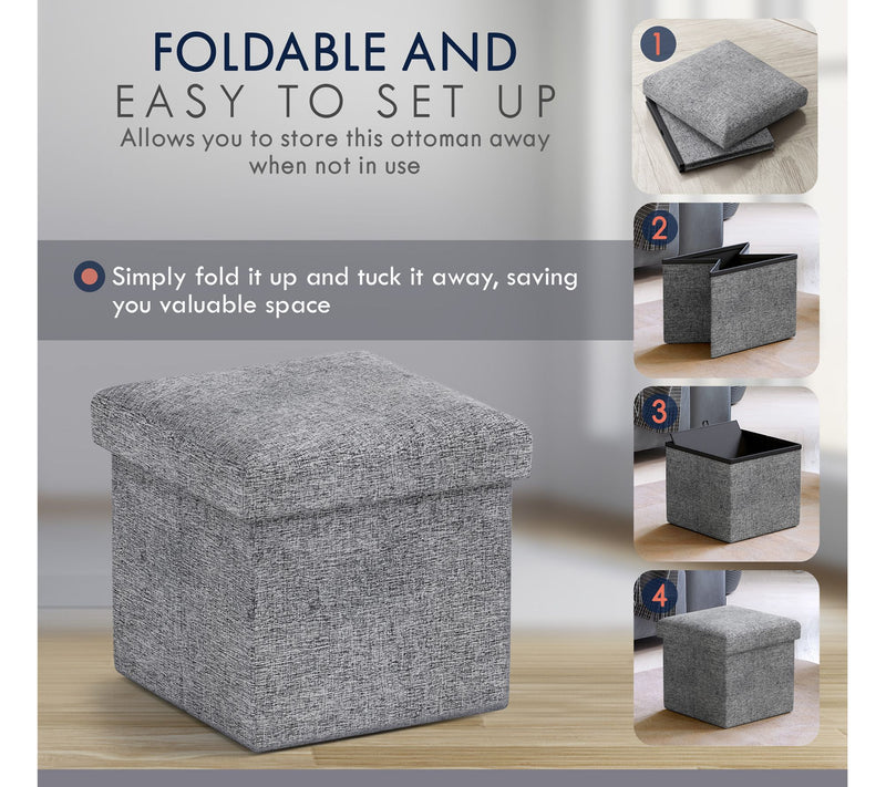 Ornavo Home Small Square Cube Storage Ottoman — View 8