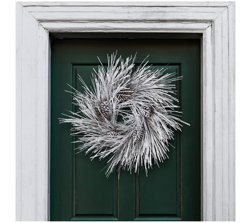 24" Long Snow Pine With Cone Wreath by Valerie — View 4