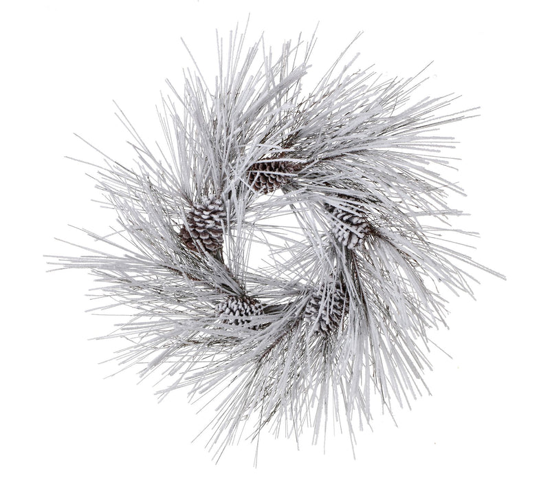 24" Long Snow Pine With Cone Wreath by Valerie — Main view