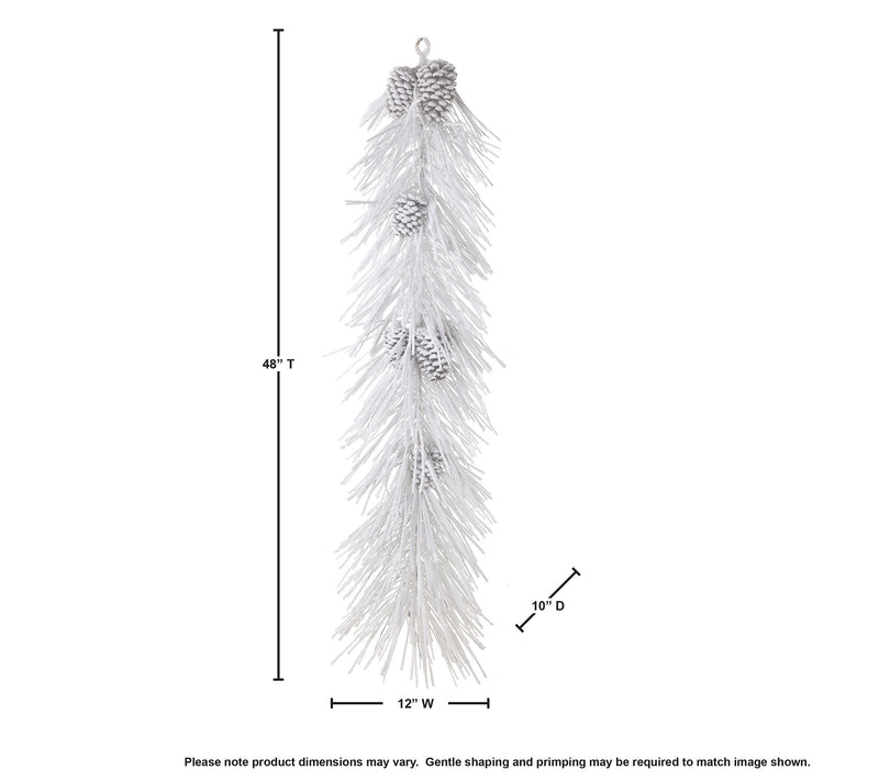 48" Long Snow Pine With Cones Garland by Valerie — View 3