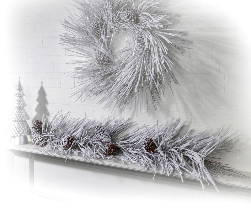 48" Long Snow Pine With Cones Garland by Valerie — View 4