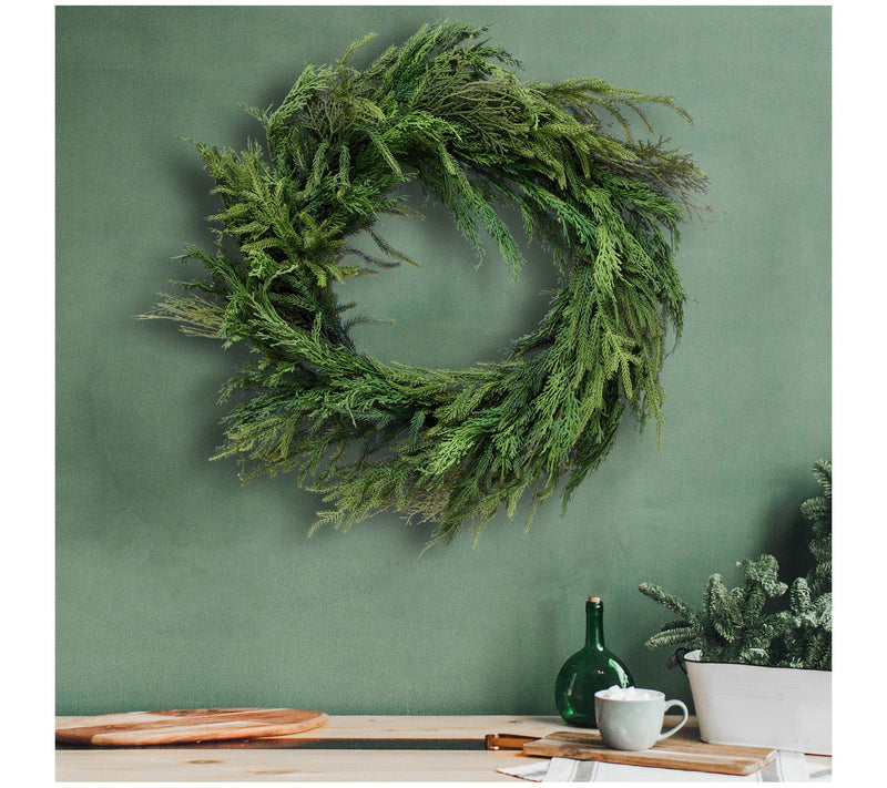 26" Cyprus Norfolk Pine Wreath by Valerie — View 4