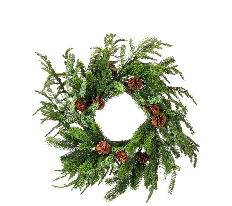 20" Norfolk Spruce Juniper Wreath by Valerie — Main view