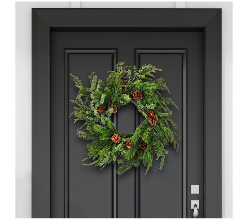 20" Norfolk Spruce Juniper Wreath by Valerie — View 4