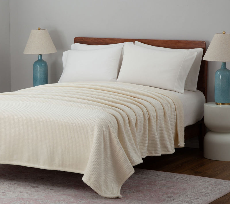 Berkshire Embossed Waffle Velvetsoft & Sherpa Blanket - King — View 7