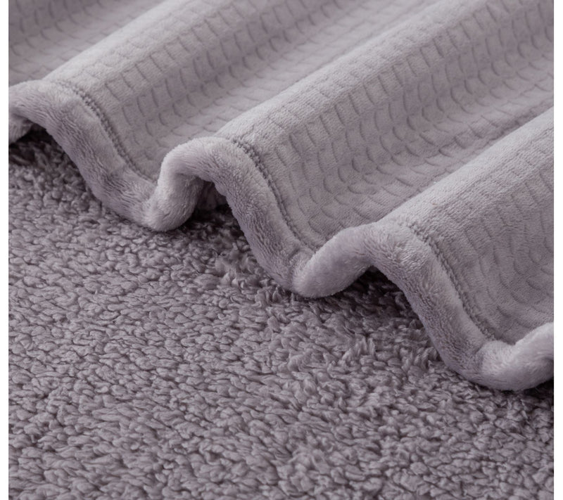 Berkshire Embossed Waffle Velvetsoft & Sherpa Blanket - King — View 14