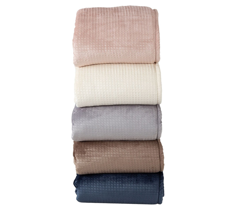Berkshire Embossed Waffle Velvetsoft & Sherpa Blanket - King — View 17
