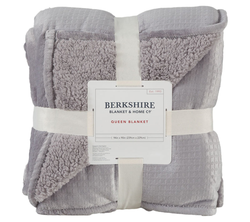 Berkshire Embossed Waffle Velvetsoft & Sherpa Blanket - King — View 15