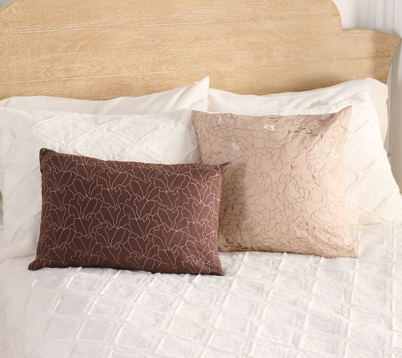 Northern Nights Set of 2 Floral Satin Embroidery Dec Pillows — View 9