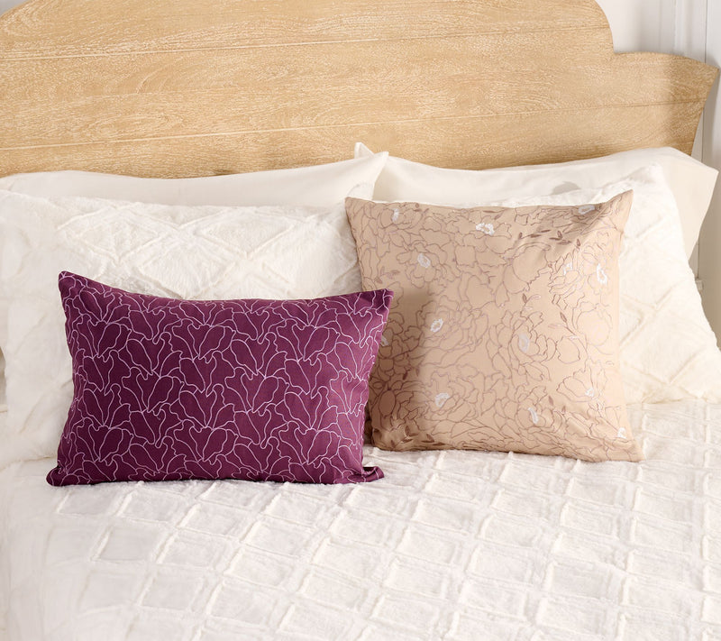 Northern Nights Set of 2 Floral Satin Embroidery Dec Pillows — View 7