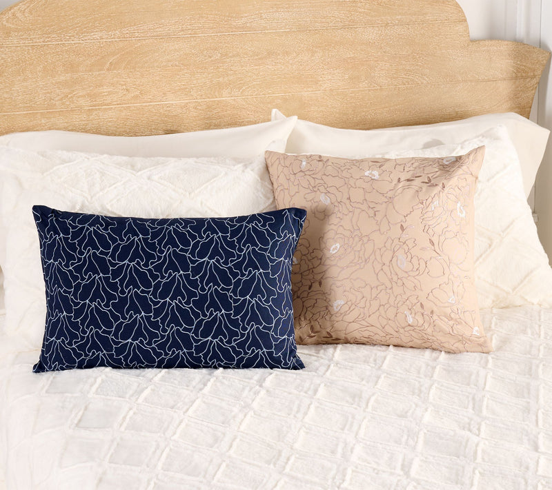Northern Nights Set of 2 Floral Satin Embroidery Dec Pillows — View 3
