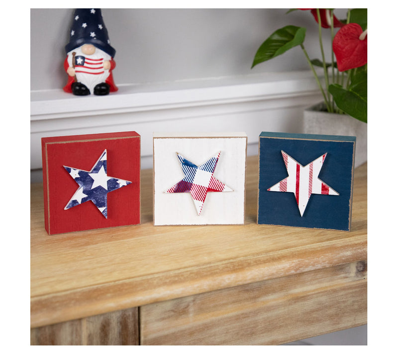 Northlight Set of 3 Stars and Stripes Americana Wooden Plaques — View 3