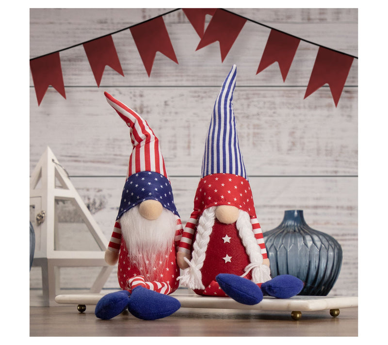 Northlight Sitting Patriotic Girl 4th of July Gnome — View 7
