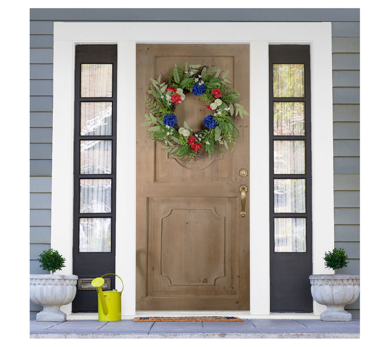 Americana Mixed Floral Patriotic Wreath  24-Inch  Unlit — View 3
