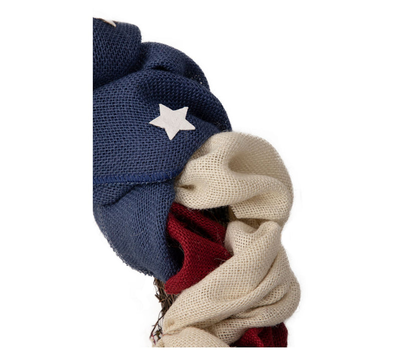 Americana Stars and Stripes Burlap Patriotic Wreath  20-Inch — View 5