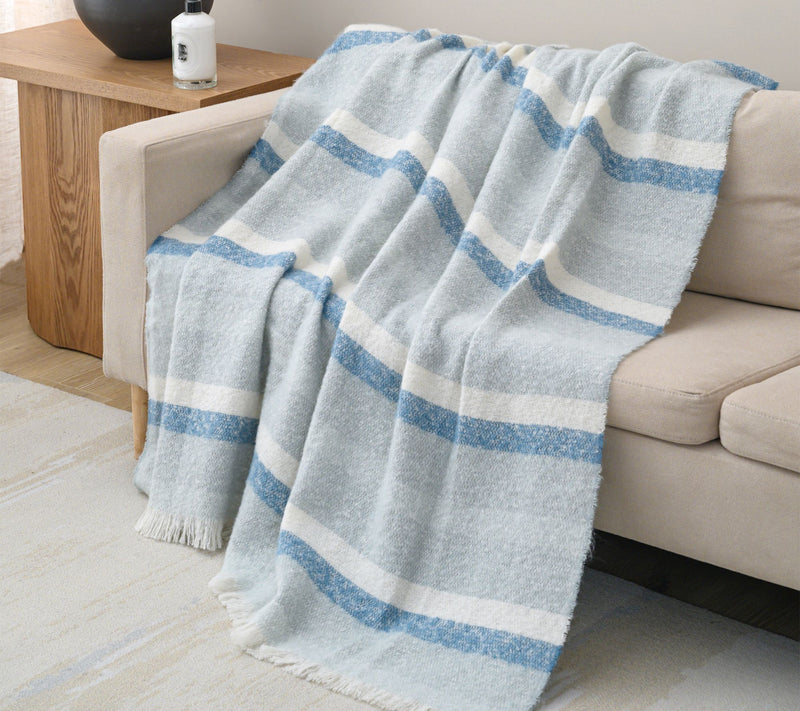 Ultra Soft Faux Mohair Stripes Throw Blanket, 50 x 60 inches — View 7