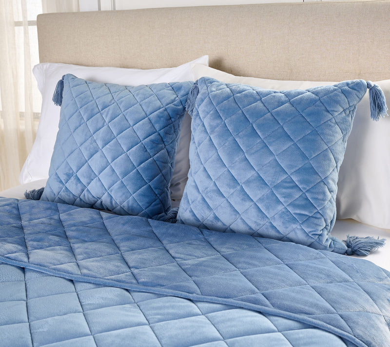 Home Reflection Set of 2 18x18 Plush Diamond Dec Pillows with Tassels — Main view