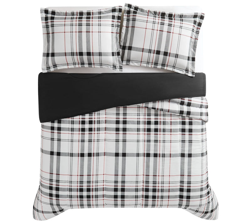 London Fog Charlotte Plaid King 3-Piece Comforter Set — View 3
