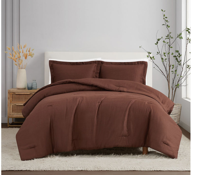 Brooklyn Loom Flax Linen Full/Queen 3 Piece Comforter Set — Main view