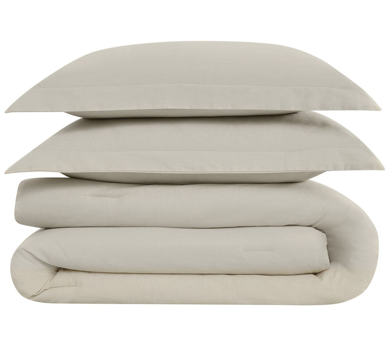 Brooklyn Loom Flax Linen Full/Queen 3 Piece Comforter Set — View 2