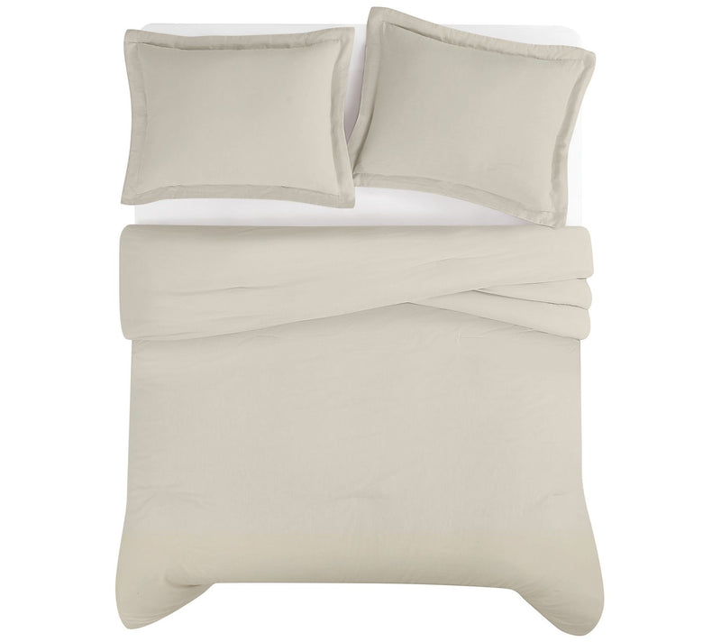 Brooklyn Loom Flax Linen Full/Queen 3 Piece Comforter Set — View 3