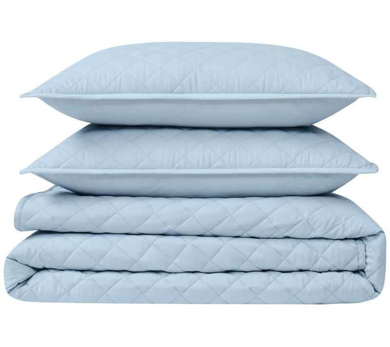 Cannon Solid Percale Full/Queen 3-Piece Quilt Set — View 2
