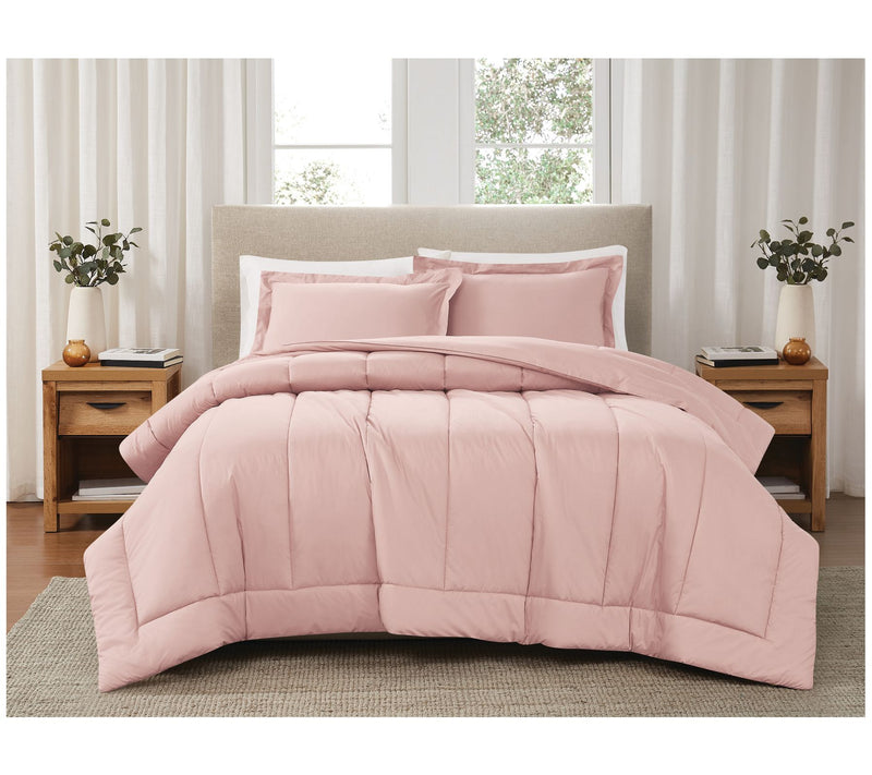 Brooklyn Loom Solid Cotton Percale Fu/Qn 3pc Comforter Set — View 16