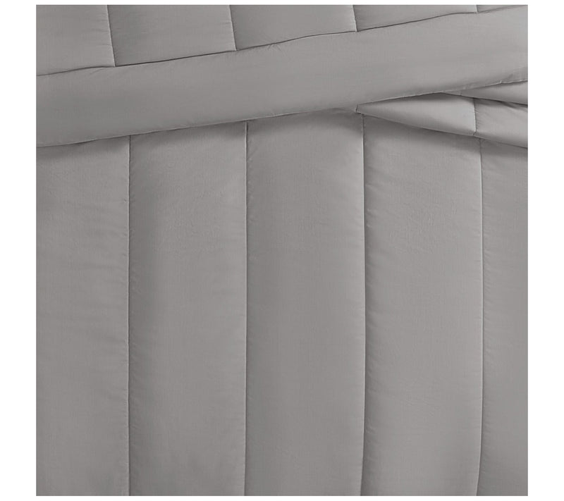 Brooklyn Loom Solid Cotton Percale Fu/Qn 3pc Comforter Set — View 4