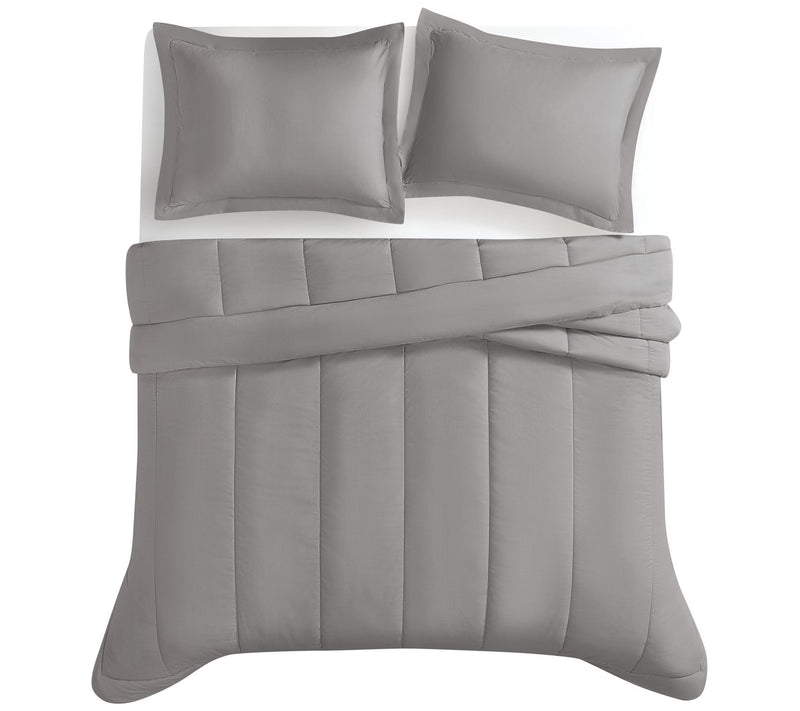 Brooklyn Loom Solid Cotton Percale Twin/TXL 2pcComforter Set — View 3