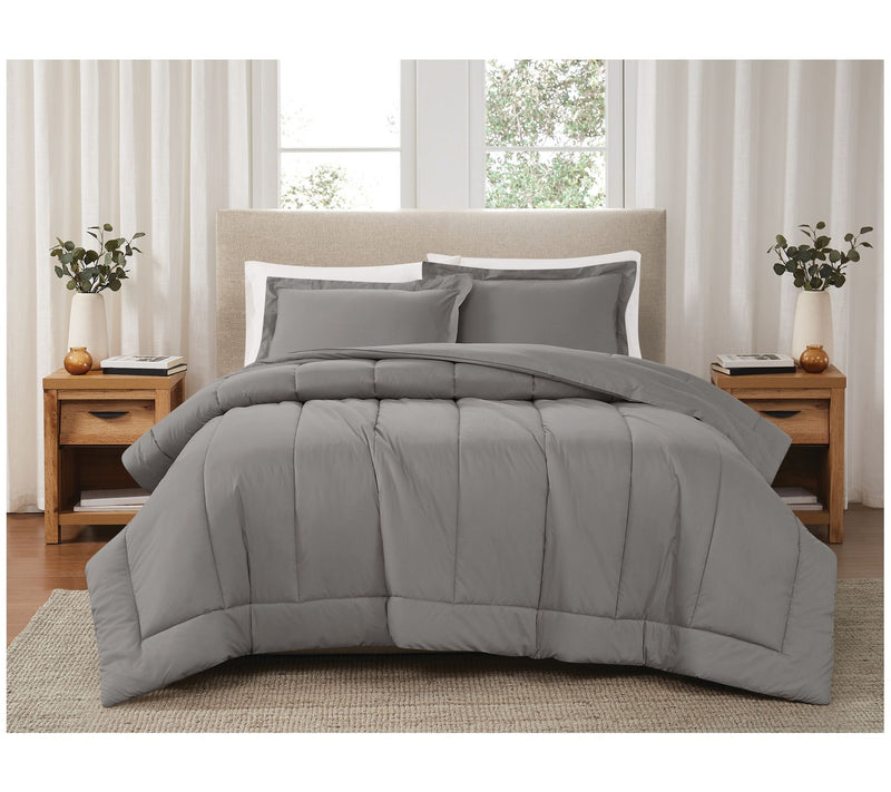 Brooklyn Loom Solid Cotton Percale Twin/TXL 2pcComforter Set — View 23