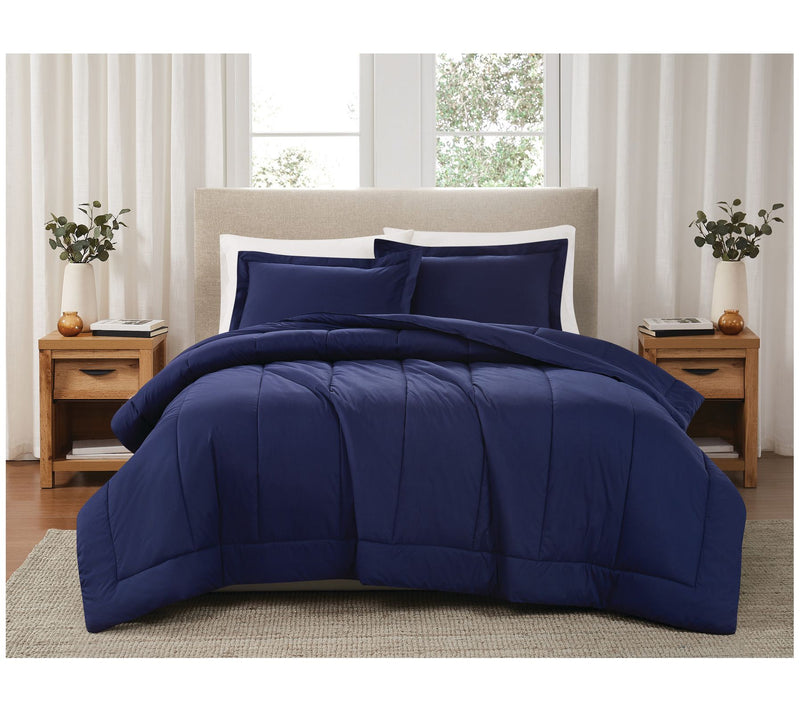 Brooklyn Loom Solid Cotton Percale Twin/TXL 2pcComforter Set — View 25