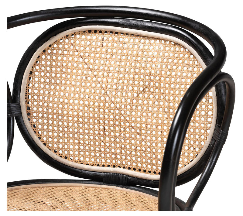 bali & pari Palesa Black and Brown Rattan Dining Chair — View 8