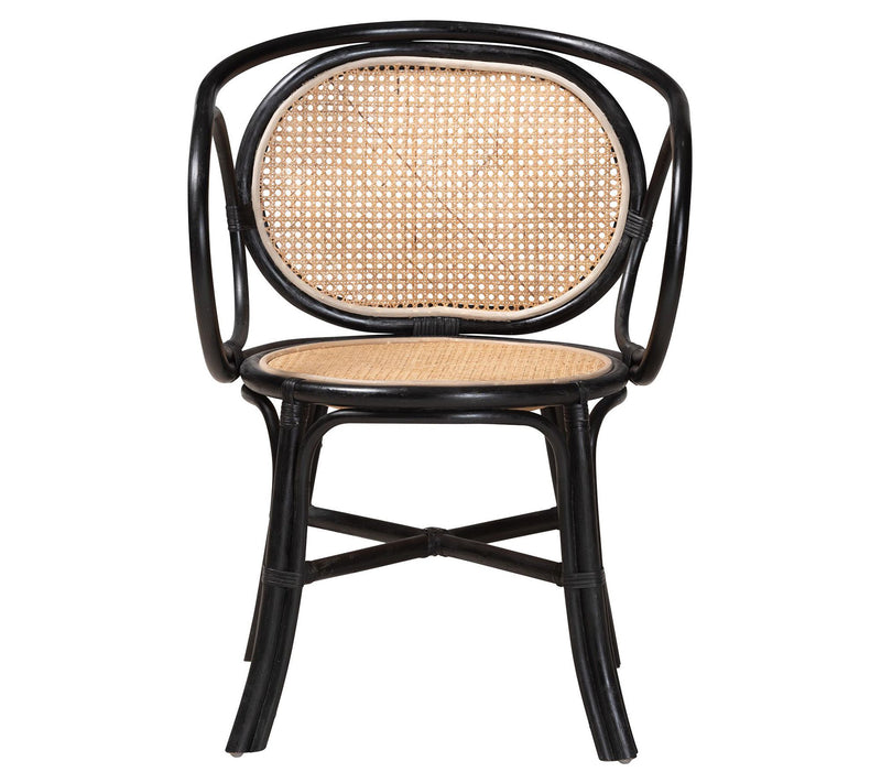 bali & pari Palesa Black and Brown Rattan Dining Chair — View 5