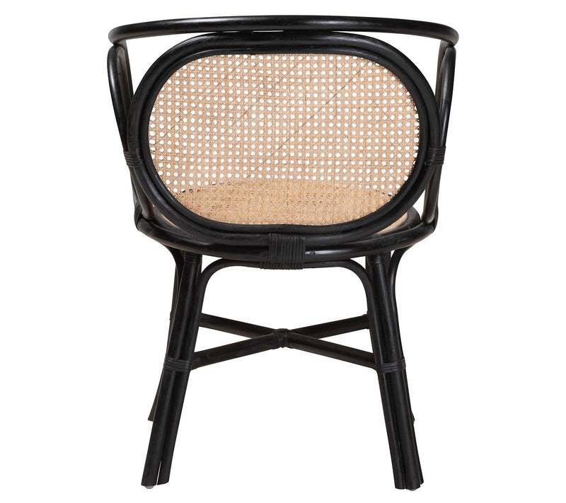 bali & pari Palesa Black and Brown Rattan Dining Chair — View 7