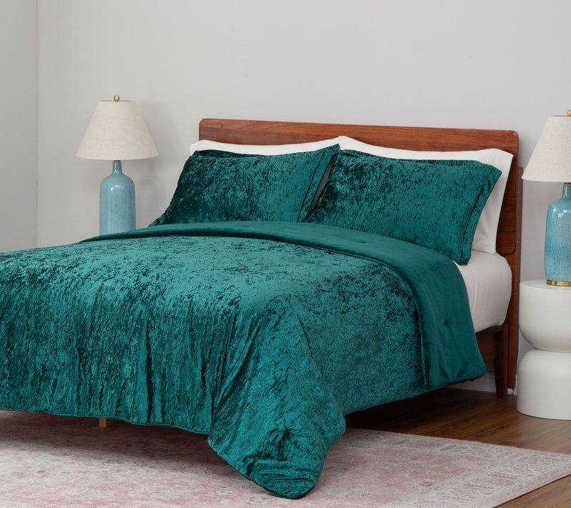 Berkshire Crushed Velvet Coverlet & Shams Set- Twin — View 16