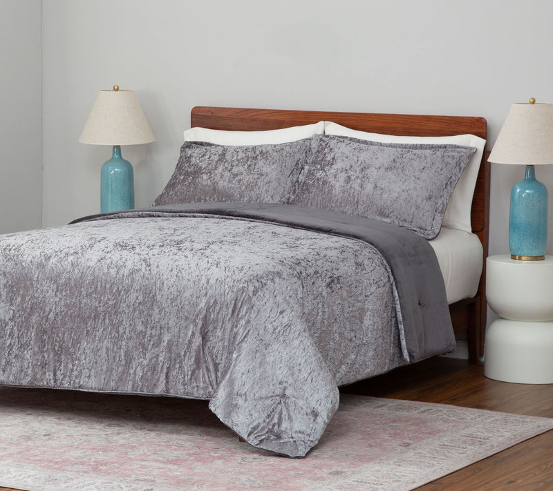 Berkshire Crushed Velvet Coverlet & Shams Set- Twin — View 18